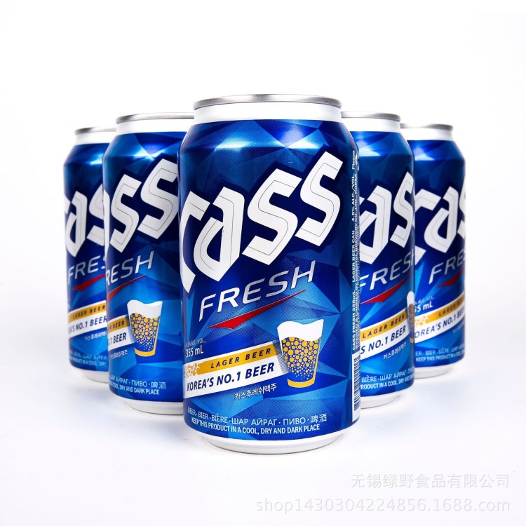 批发韩国CASS凯狮啤酒355ML*24听/炸鸡啤酒/原味听装