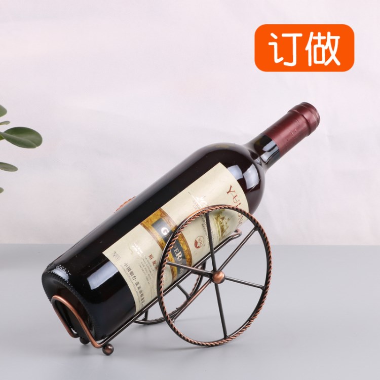 YAH艺术小炮台酒架摆件吧台酒柜家居装饰品欧式复古铁艺红酒瓶架