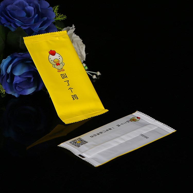 現貨批發叫了個雞一次性單片裝無紡布餐飲濕紙巾  餐廳濕巾