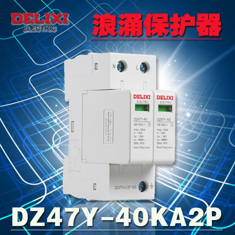 浪涌 DZ47Y 家用避雷器防雷保護(hù)器 電源防雷模塊220V 2P40KA電涌