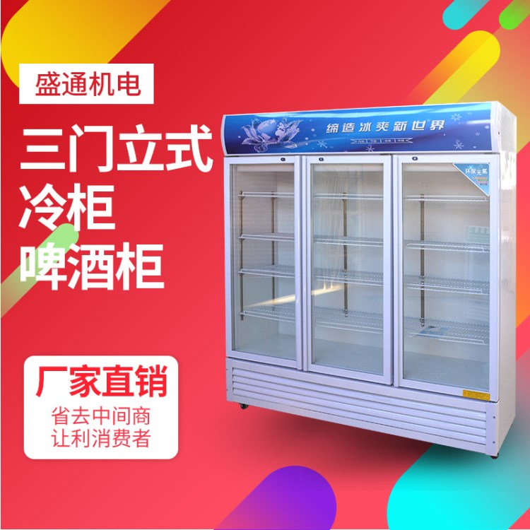 廠家直銷立式三門啤酒展示柜 商用保鮮陳列柜保鮮柜