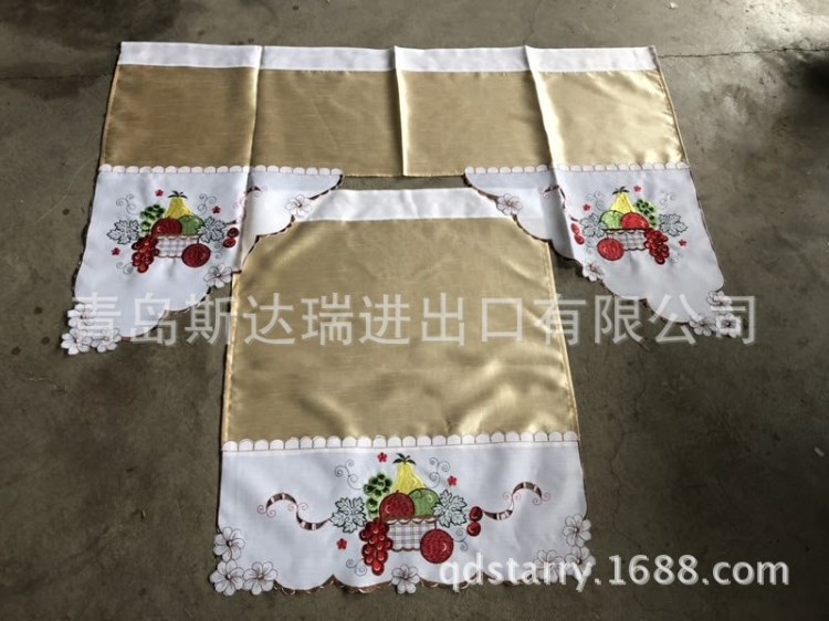 供應(yīng)暢銷款經(jīng)典精美刺繡廚簾