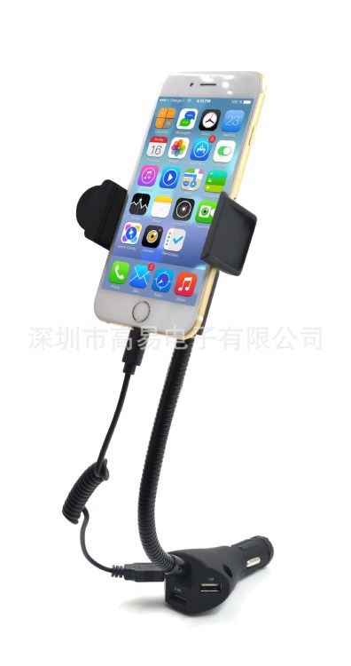 3USB車充 迷你多功能支架 三星蘋果系列通用 廠家批發(fā)