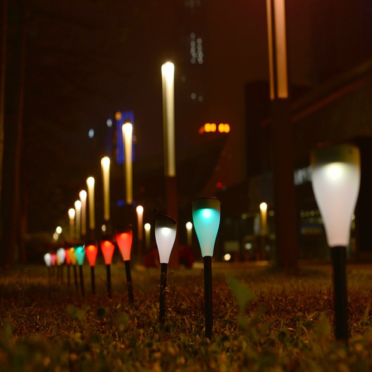 LED七彩太陽(yáng)能小夜燈 草地庭院燈 路徑花園燈 太陽(yáng)能七色燈