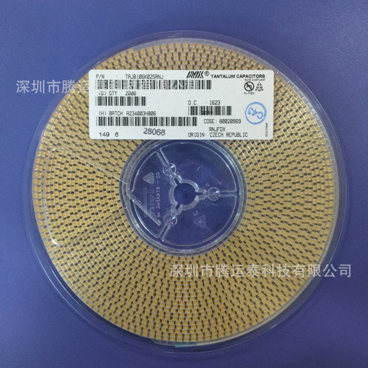 原裝AVX鉭電容 10UF 25V B型 10% 貼片電容器TAJB106K025RNJ 供應(yīng)