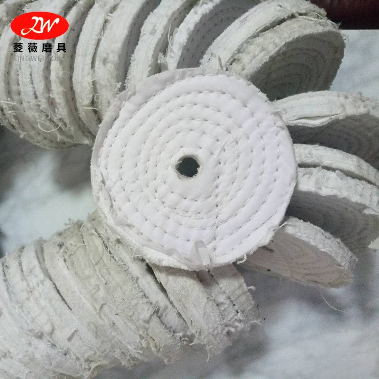 廠家生產(chǎn)棉布車線白布輪打磨布輪鏡面 細拋光處理拋交輪現(xiàn)貨