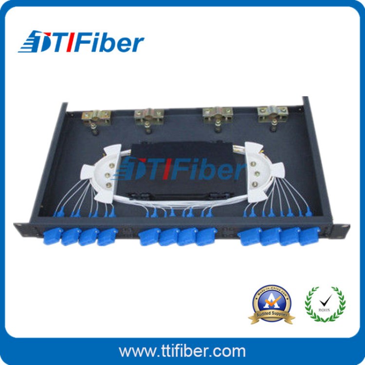 機(jī)架式12芯光纜終端盒 SC接口 1U 光纜接續(xù)盒 19英寸光纖配線柜