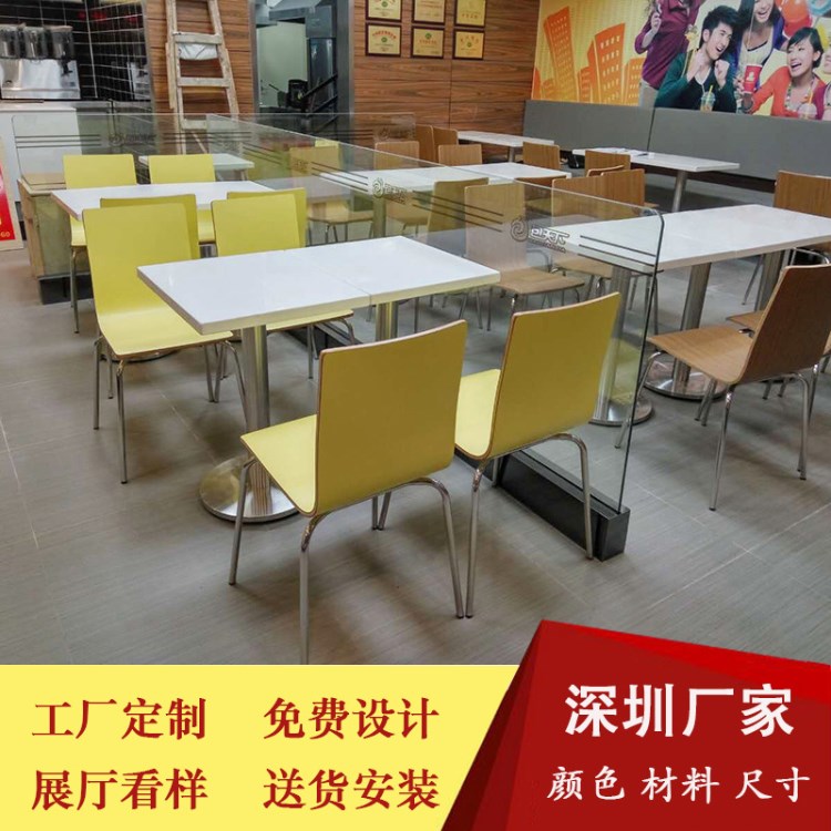 包天下四人位快餐桌定制批發(fā) 小吃店粉面店大理石小方桌椅子 Y-4