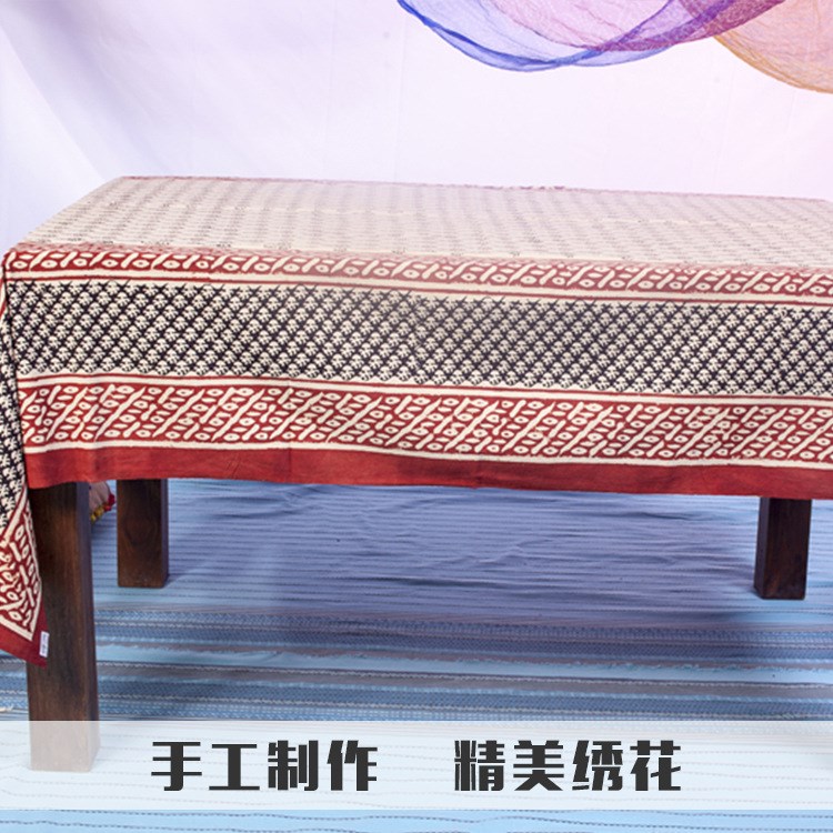 廠家印度風(fēng)格手工印花精品棉桌布 可用做桌布臺(tái)布床單