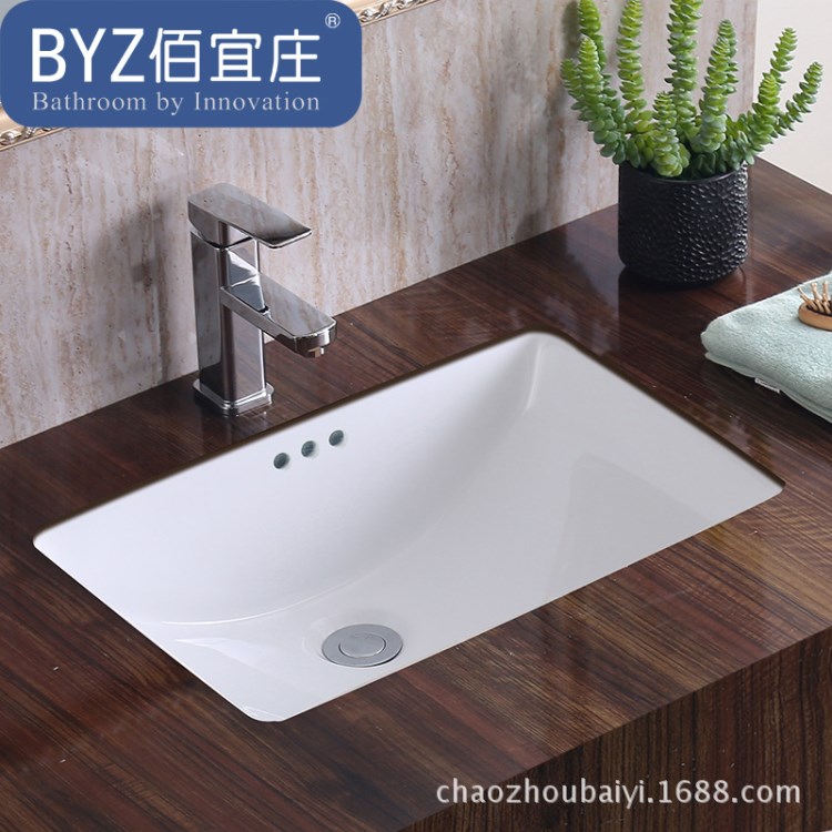 洗手池衛(wèi)浴 工程洗手盆 白色批發(fā)酒店家居臺(tái)下盆陶瓷