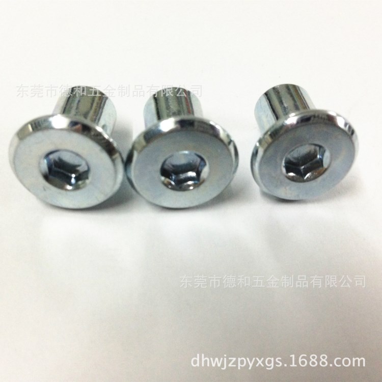 廠家直銷 平頭內(nèi)六角高品質(zhì)夾板套筒螺母m6*12宜家IKEA T型螺母