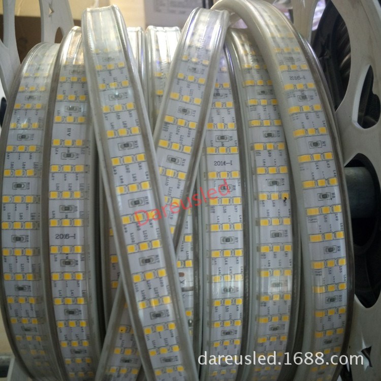 led雙排燈帶戶外工程防水2835三排燈帶220v白富美高壓燈客廳276珠