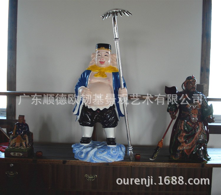 廠家直銷 玻璃鋼西游記人物雕塑 仿真宗教寺廟佛像豬八戒圓雕浮雕