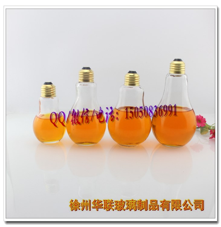 200ml玻璃飲料瓶燈泡瓶創(chuàng)意飲料瓶汽水瓶奶茶玻璃瓶廠家直銷
