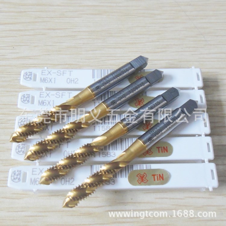 庫存OSG臺灣TOSG大寶鍍鈦涂層TIN螺旋上旋絲攻絲錐M6x1 1支起批