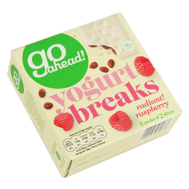 英國零食Go ahead酸奶水果夾心餅干 樹莓/覆盆子味178g10枚