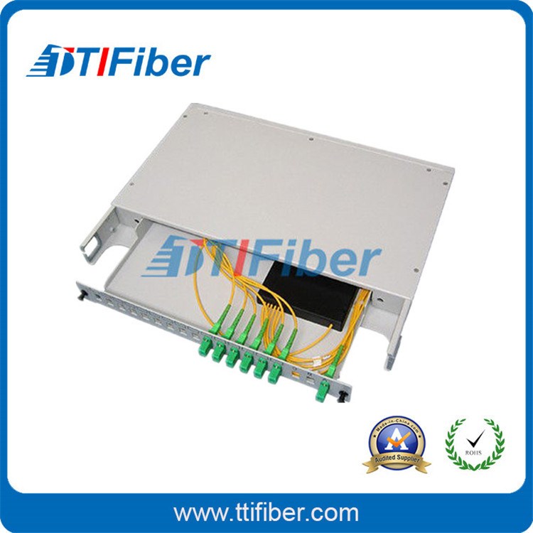 19英寸機(jī)架式PLC分配器 SC/UPC 1分6 光纖分路器 藕合器 電信級(jí)