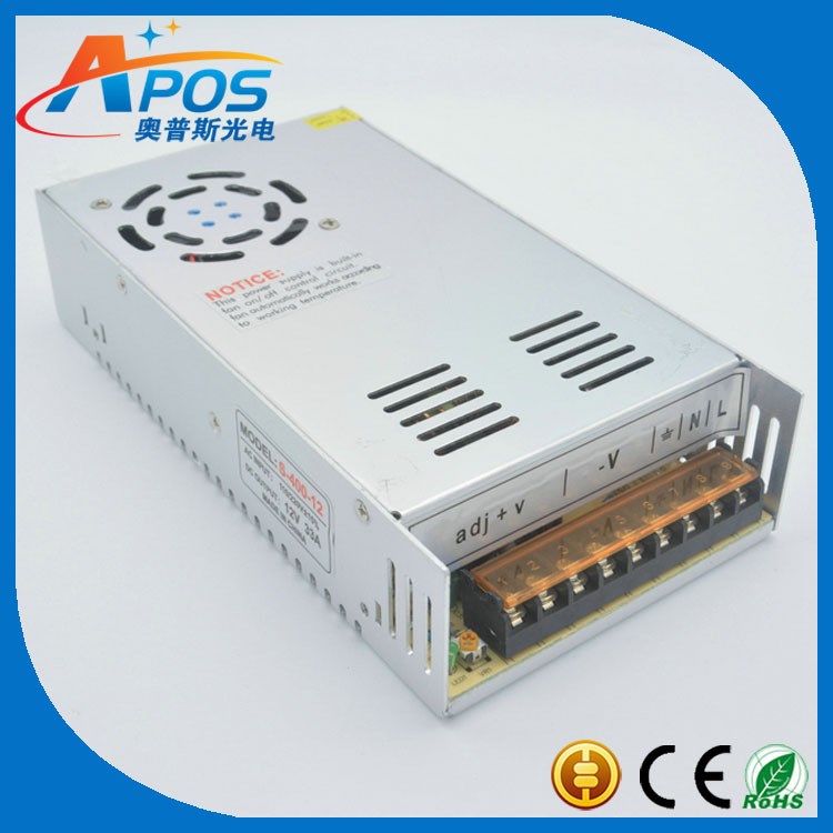 AC110V220V输出DC12V变压器33A400WLED灯带监控专用铝壳恒压电源