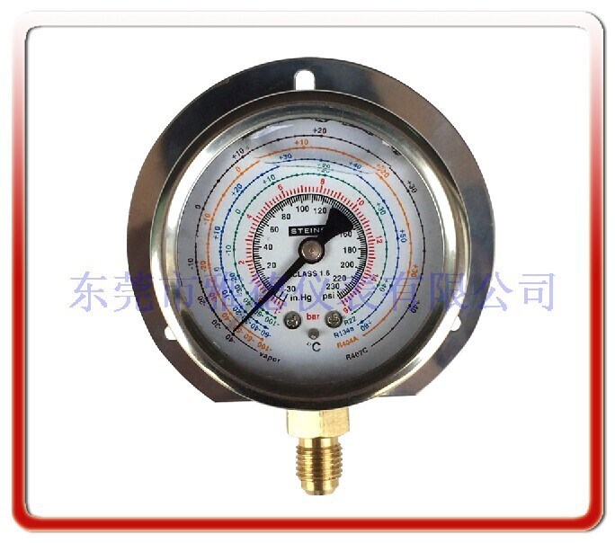 供應(yīng)空調(diào)制冷60MM徑向帶后邊冷媒油壓表冷媒壓力表