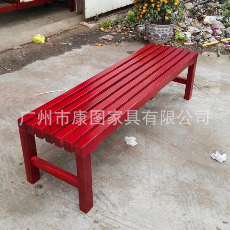 小區木制休閑椅 公園實木座椅長椅 商場木質休閑座椅