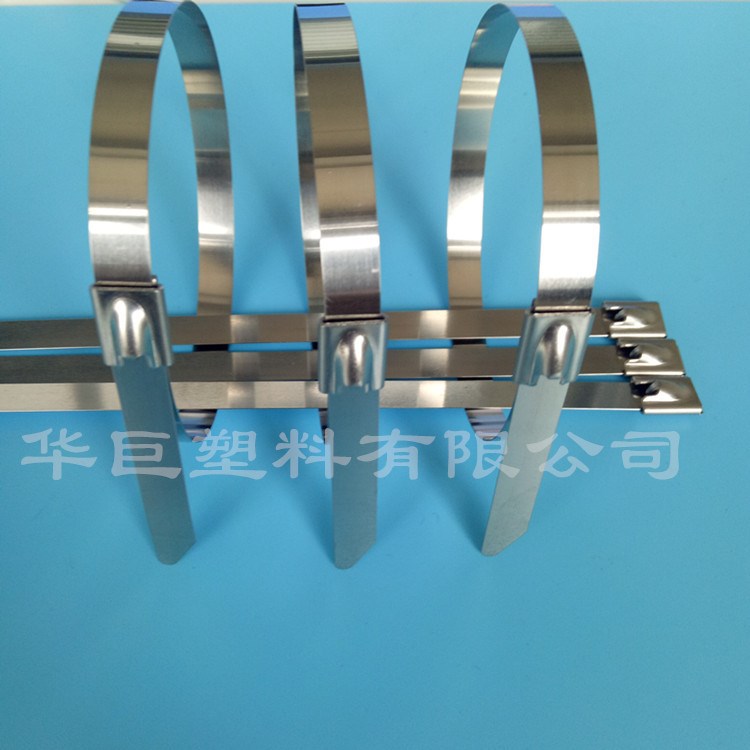 廠家直銷7.9*150 201材質不銹鋼扎帶噴塑鋼珠自鎖式不銹鋼扎帶