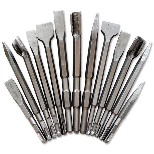 冲击电锤钻头方柄铲子四坑镐博世圆柄两槽尖扁凿子水泥开槽u型凿