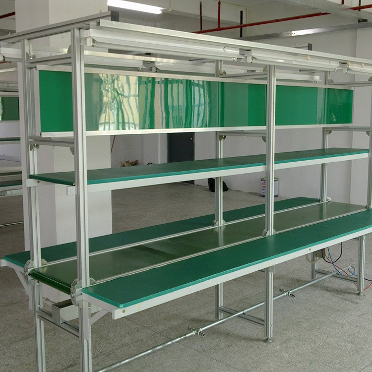 廠家實力生產定制流水線操作臺合金結構防靜電膠皮深圳流水線價格