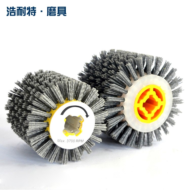 廠家直銷十字膠磨料拋光輪碳化硅滾刷平行輪刷工業毛刷100*100