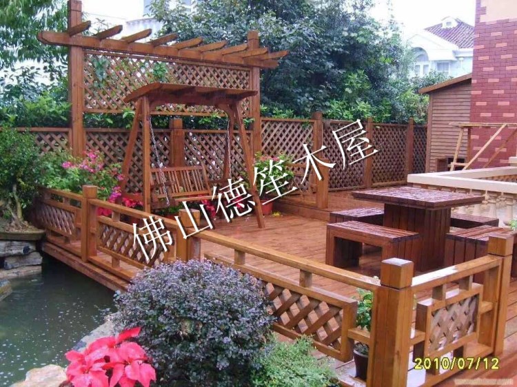 湖北實木防腐木花箱室外公園街道花車小區園林景觀花架