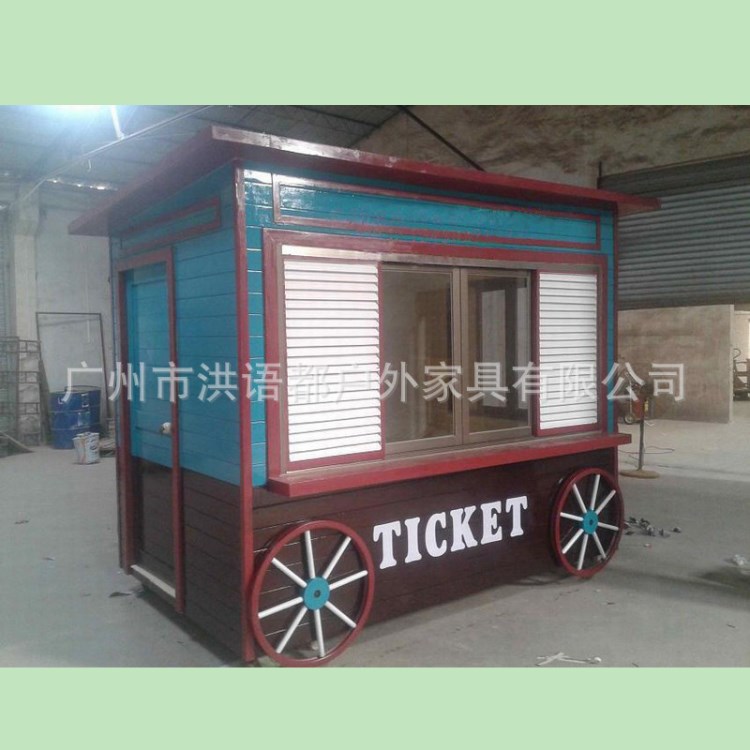 廠家定制 防腐木售貨車 移動(dòng)售貨車 售貨亭 售賣車花車