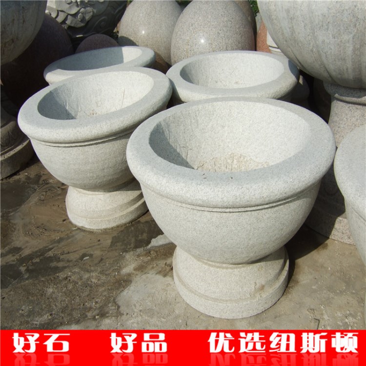 熱賣大理石  質地堅硬白色石雕花缽石材 天然石材花崗巖建材