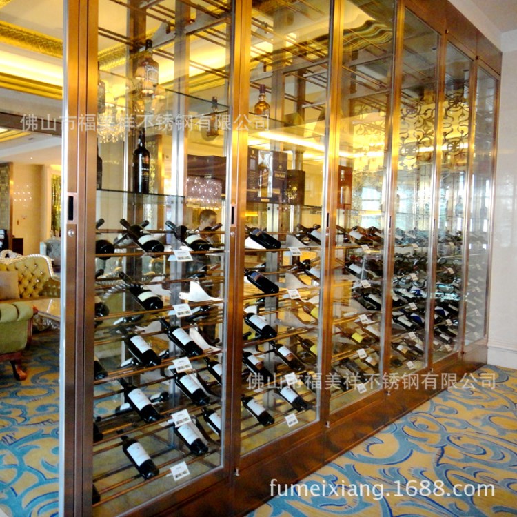 時尚不銹鋼酒架酒柜 酒吧酒店會所不銹鋼酒水架書架廠家定制