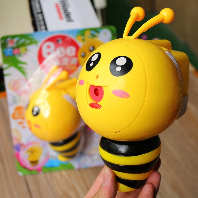 新款夏季可愛兒童電動泡泡槍 卡通小蜜蜂燈光音樂吹泡泡機