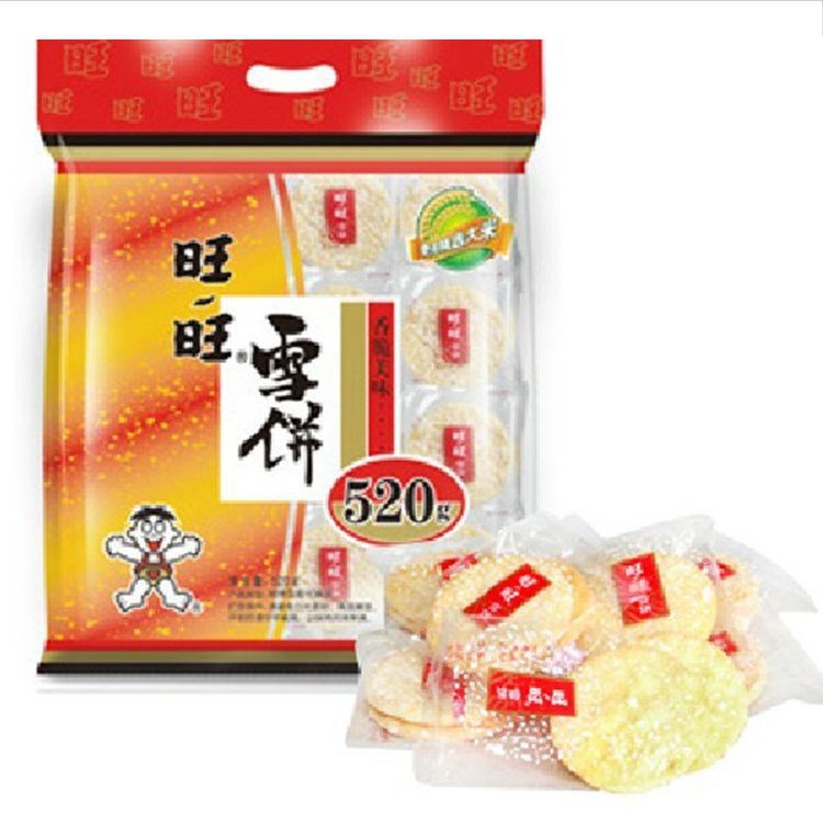 旺旺 雪饼 原味520g   3kg大米制品膨化食品香脆米饼 6包/件