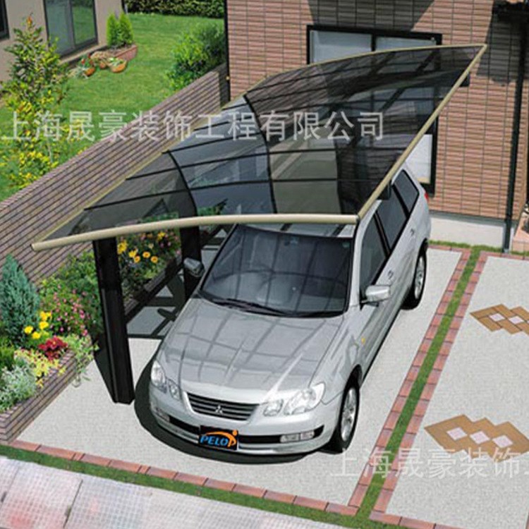 供應彩鋼車棚雨棚 鋁合金PC板車棚雨棚