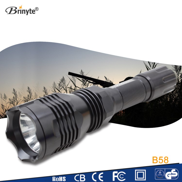 聚光遠射手電筒 Brinyte B58黑色 超遠射程500米 U4白光 廠家直銷