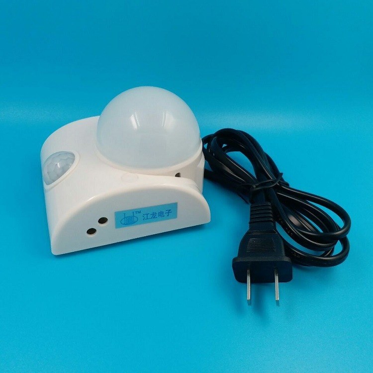 人體紅外線LED感應燈5W-6W白光帶電源線插頭86型樓梯感應節能