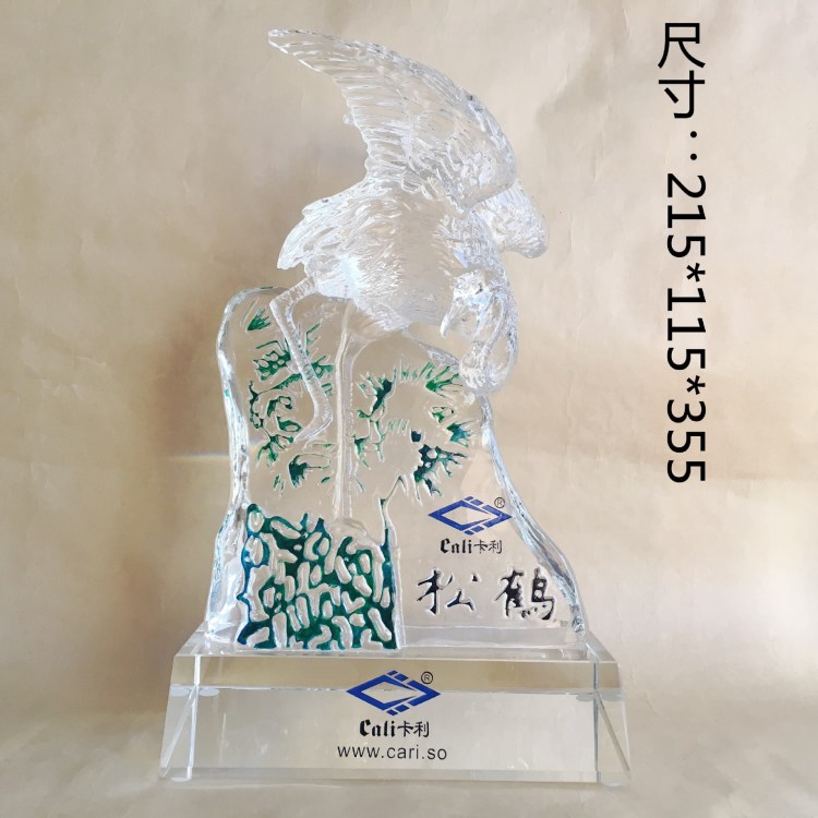 藝術家居水晶工藝品擺件松鶴 立體雕塑水晶工藝品松鶴擺件