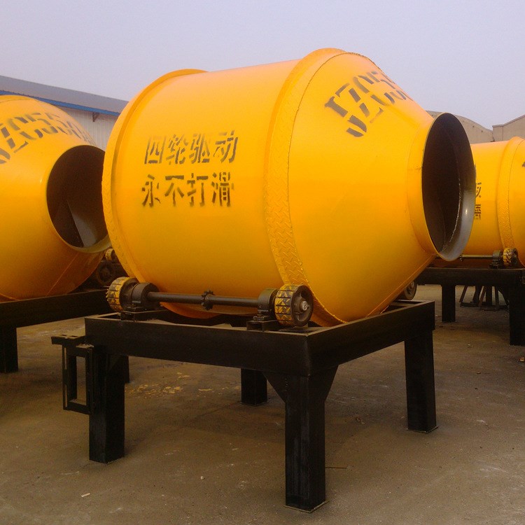 八膠輪摩擦傳動JZM500滾筒攪拌機 摩擦滾筒小圓罐 500滾筒攪拌機