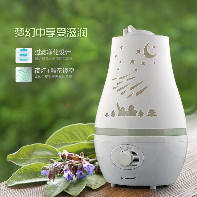 靜音七彩家用電器 香薰燈加香機 雕花鏤空加濕器  humidifier OEM