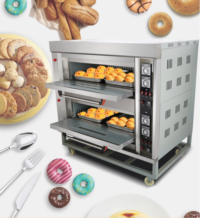 莱宝大型面包烤箱二层四盘商用双层燃气烤炉蛋糕面包披萨蛋挞烘炉