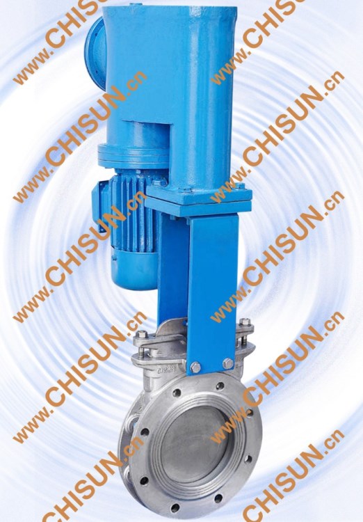 304不銹鋼法蘭式刀閘閥 單向軟密封閥門 電液動圓型漿液閥 PN16