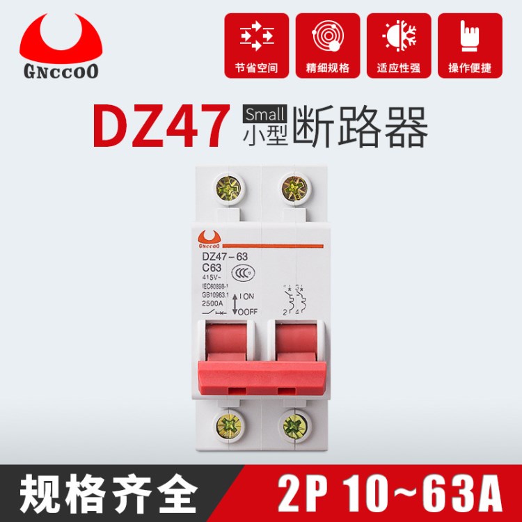 直銷小型斷路器DZ47-63 2P32A63A家用空氣開關(guān) 低壓過載保護(hù)器
