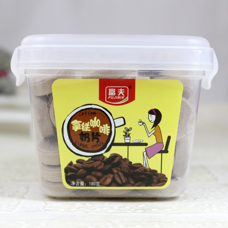 香港食品 休閑兒童零食 糖果 富夫拿鐵咖啡奶片 180g*20盒/箱