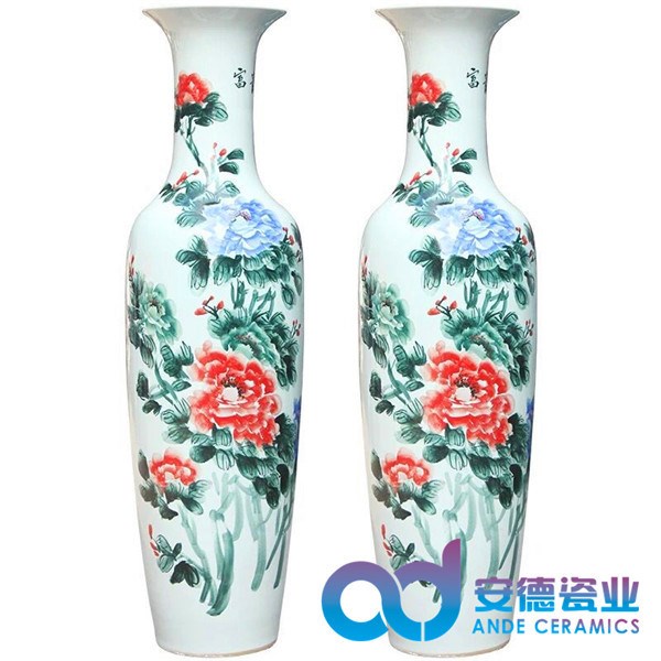 景德鎮(zhèn)陶瓷器大花瓶 陶瓷工藝品擺件 酒店賓館裝飾禮品創(chuàng)意禮品