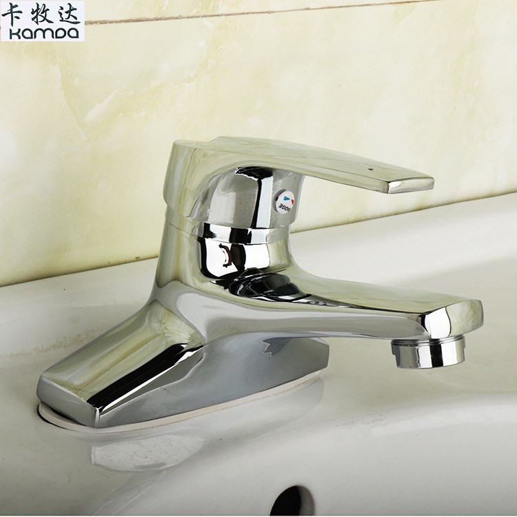 銅面盆單把雙孔混水閥雙聯(lián) 精銅洗臉盆冷熱水龍頭 名佳二聯(lián) 三孔