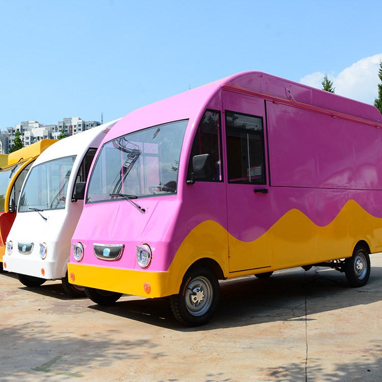 电动餐饮车 电动四轮餐车 烧烤 早餐冰淇淋 移动小吃车