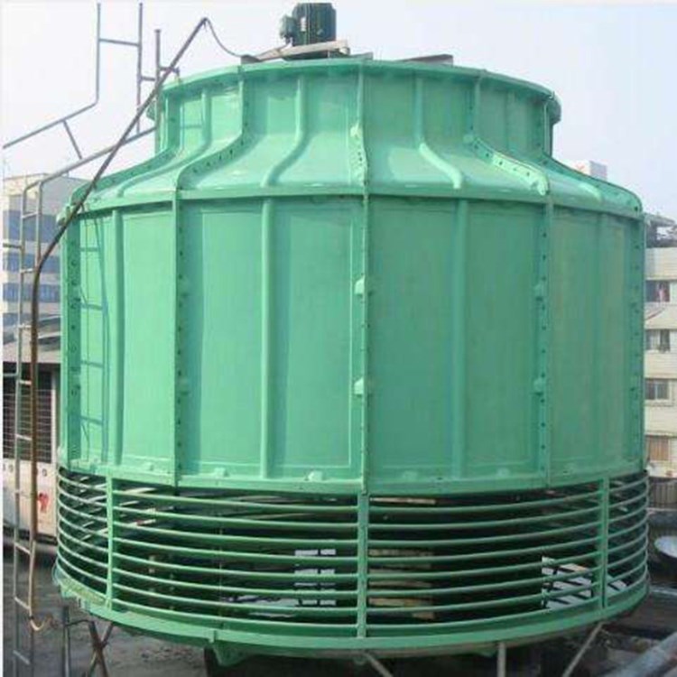 廠家直銷節能圓形逆流式冷卻塔100T低噪音型玻璃鋼冷卻塔