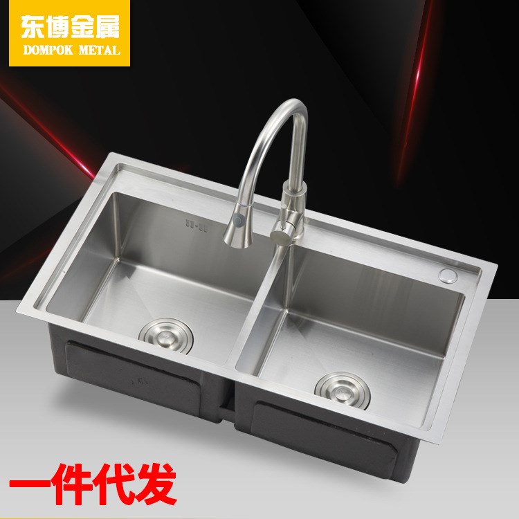 工廠直銷不銹鋼手工水槽高邊水槽廚房洗菜盆擋水邊