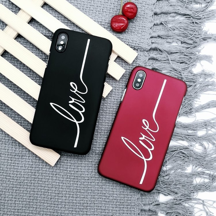 簡約英文LOVE iPhoneX手機殼蘋果6/6s/plus創(chuàng)意個性情侶款保護套